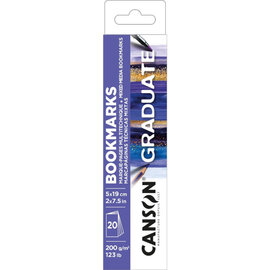 Set boekenwijzers "Graduate Mixed Media White", 20 vellen Canson-papier 5x19cm