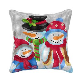 Voorbedrukt kruissteek kussenpakket Sneeuwpoppen 40x40cm