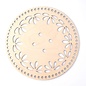 Houten bodem - deksel versierd Rond 27cm 3mm dikte gaten van 8mm