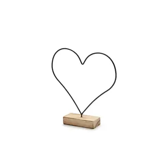 Frame Hart Staand Op houten Voet 26cm zwart