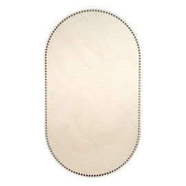 Ovale mandbodem van multiplex, 75x40 cm