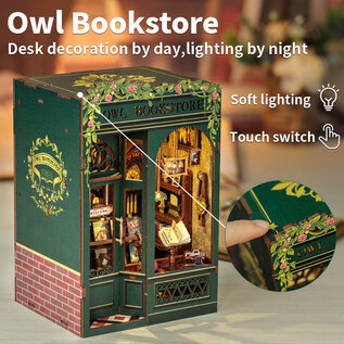 3D Booknook, Owl Bookstore, 11,5x10x17cm