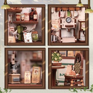 3D DIY Huisje, Sunny Café,15,5×16,2×20,3cm