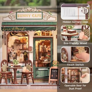 3D DIY Huisje, Sunny Café,15,5×16,2×20,3cm