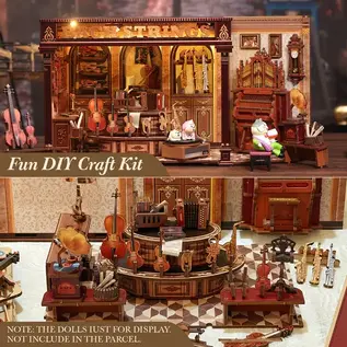 3D DIY Huisje, Bach String, 21x13x17cm