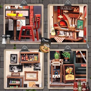 3D DIY Huisje, Uncle Joe’s Pizzeria,15,5×16,x19,5cm