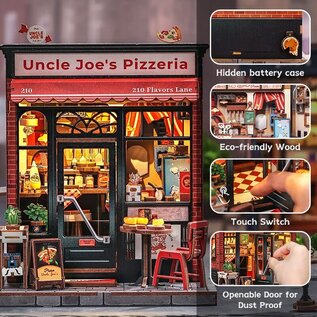 3D DIY Huisje, Uncle Joe’s Pizzeria,15,5×16,x19,5cm