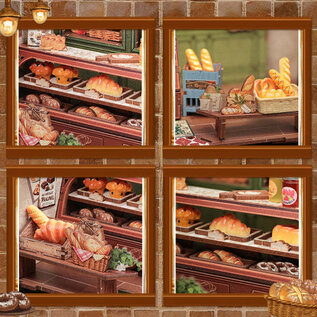 3D DIY Huisje, Mrs. Hunts Bakery, 21x13x17cm