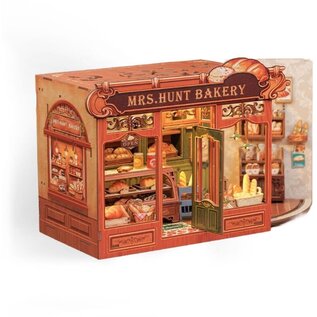 3D DIY Huisje, Mrs. Hunts Bakery, 21x13x17cm