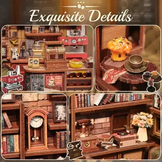 3D DIY Huisje, Corner Coffee Shop, 21x13x17cm