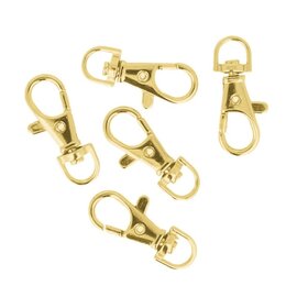5 gouden metalen karabijnhaken