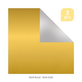 3 vellen goudkleurig embossing alu 20 x 20 cm