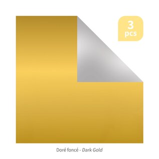 3 vellen goudkleurig embossing alu 20 x 20 cm