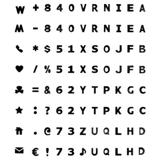 Liniaal + 88 alfabetstempels