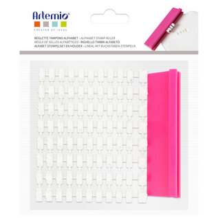 Liniaal + 88 alfabetstempels