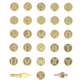 Set van 28 letters voor houtbrander