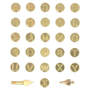 Set van 28 letters voor houtbrander