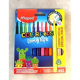 Kleur viltstiften LONG LIFE 2.0 - 12 delig