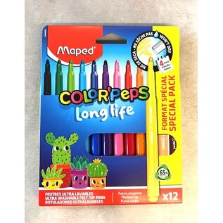 Kleur viltstiften LONG LIFE 2.0 - 12 delig