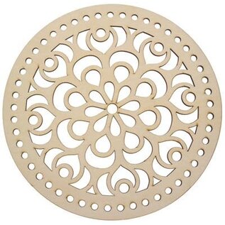 Houten deksel Mandala voor haakwerk Ø 25cm
