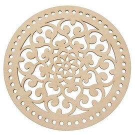 Houten deksel Mandala voor haakwerk Ø 25cm