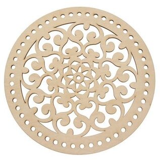 Houten deksel Mandala voor haakwerk Ø 25cm