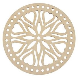 Houten deksel Mandala voor haakwerk Ø 20cm