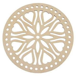 Houten deksel Mandala voor haakwerk Ø 20cm