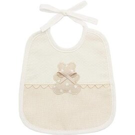 Slabbetje - Bavoir om op te dorduren met Beer 18,5x21cm