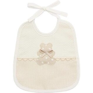 Slabbetje - Bavoir om op te dorduren met Beer 18,5x21cm