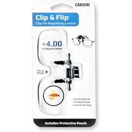 Carson Clip & Flip Bril Clip Loep 2x Vergrootglas voor lezen en ander nauwgezet werk.
