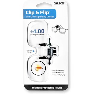 Carson Clip & Flip Bril Clip Loep 2x Vergrootglas voor lezen en ander nauwgezet werk.