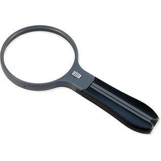 Carson Split handvat loep, 2x vergroting, met gedeelde handgreep, ingebouwde kleine lens, 3,5-voudige vergroting, en ledverlichting