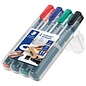 Staedtler: Marker "Lumocolor" permanent, beitelpunt 2-5mm, set van 4 stuks - Assorti