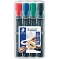 Staedtler: Marker "Lumocolor" permanent, ronde punt 2mm, set van 4 stuks - Assortie