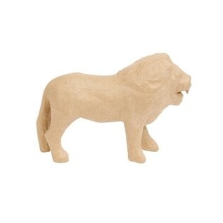 Leeuw, 15 cm, gemaakt van papier-maché.