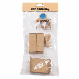 Décopatch Assortiment van 6 miniaturen - slaapkamer Papier-maché