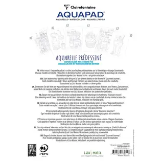 Aquapad - Culinaire reizen - aquarelblok voorgedrukt A5 16 vellen