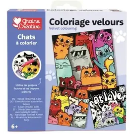 Velours Kleurplaten Katten 3 Stuks 17 x 17 cm