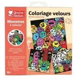 Velours Kleurplaten Monsters 3 Stuks 17 x 17 cm
