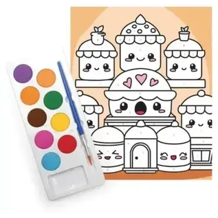 Schilderen Op Nummer Set Kawaii Cakes 18,5 x 22 cm