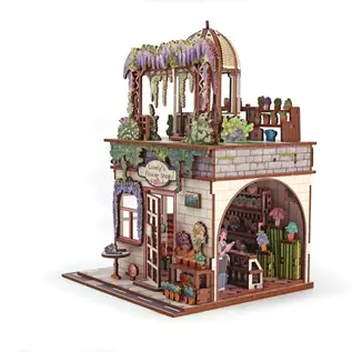 3D HOUTEN HUISJE  - ETALAGE BLOEMENWINKEL