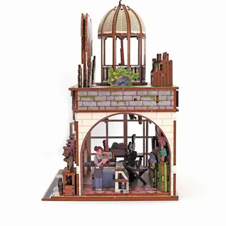 3D HOUTEN HUISJE  - ETALAGE BLOEMENWINKEL