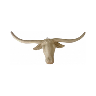 Papier-Maché buffeltrofee, 58 cm