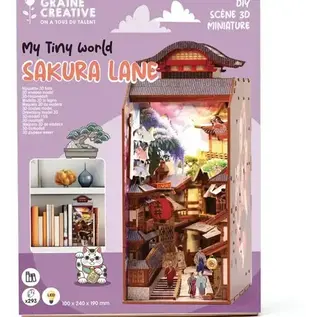DIY 3D Book nook, Boekensteun My tiny world - Sakura Lane