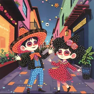 Diamond Painting 3 kaarten - Dia De Los Muertos -