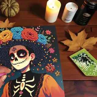 Diamond Painting 3 kaarten - Dia De Los Muertos -