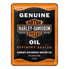 Metalen Bord 15x20cm - Harley-Davidson - Genuine Oil