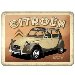 Metalen Bord 15x20cm - Citroen - 2CV
