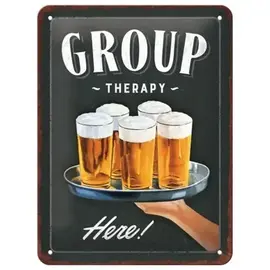Metalen Wandbord 15x20cm - Group " Therapy " Here!